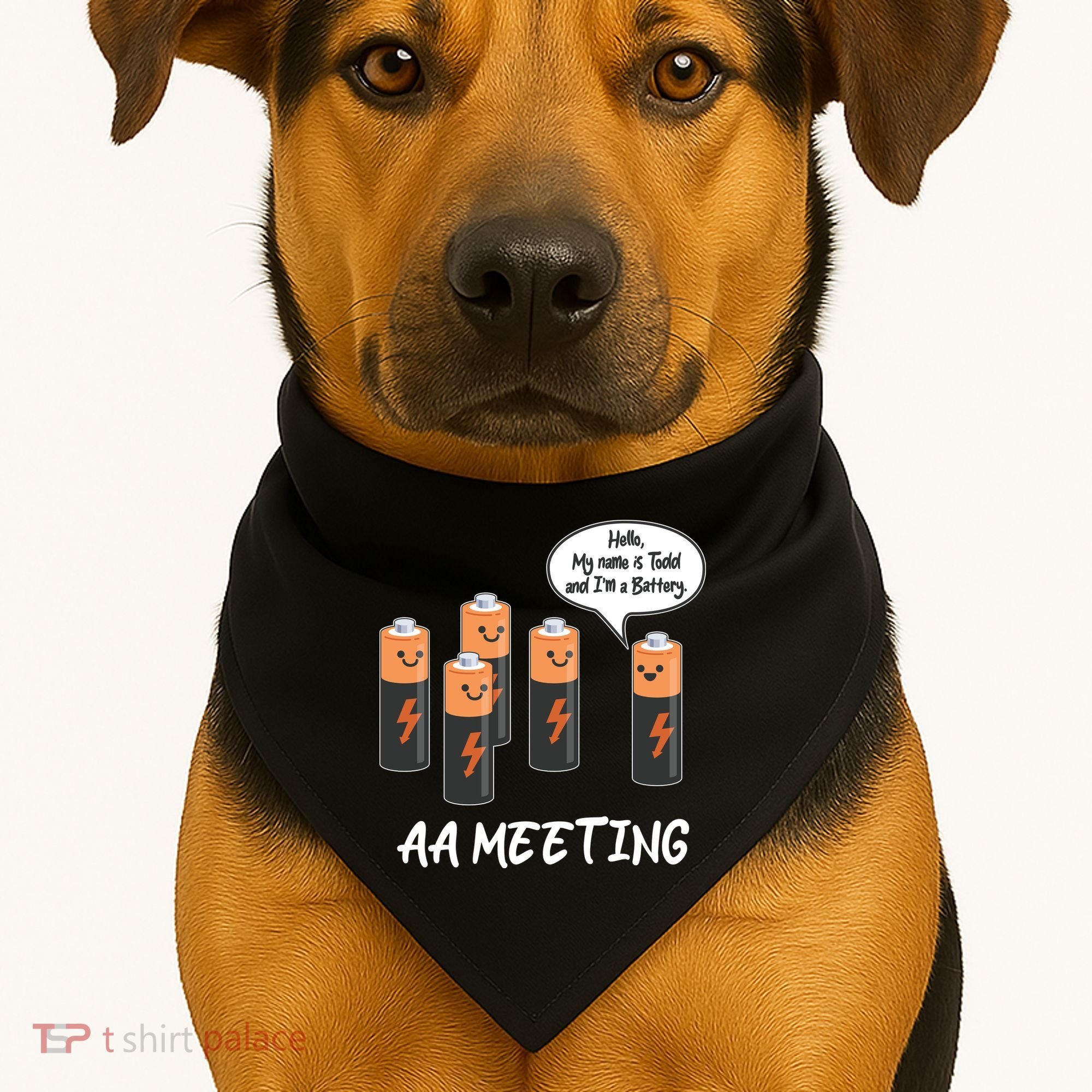Funny AA Meeting AA Batteries USA-Made Doggie Bandana