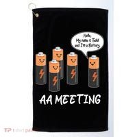 Funny AA Meeting AA Batteries Golf Towel thumb 0