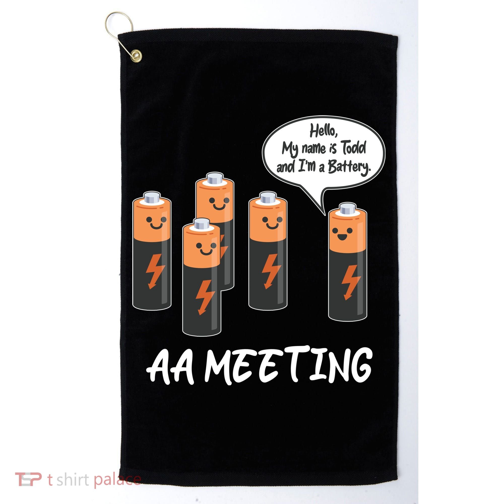 Funny AA Meeting AA Batteries Golf Towel