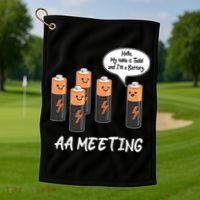 Funny AA Meeting AA Batteries Golf Towel thumb 1