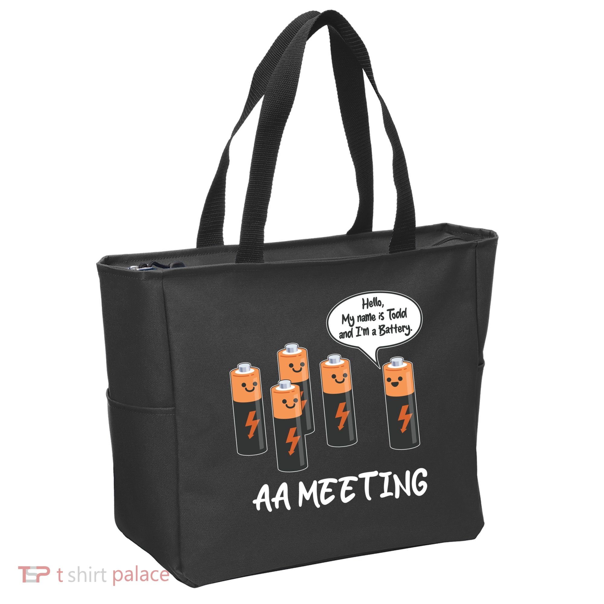 Funny AA Meeting AA Batteries Tote Bag