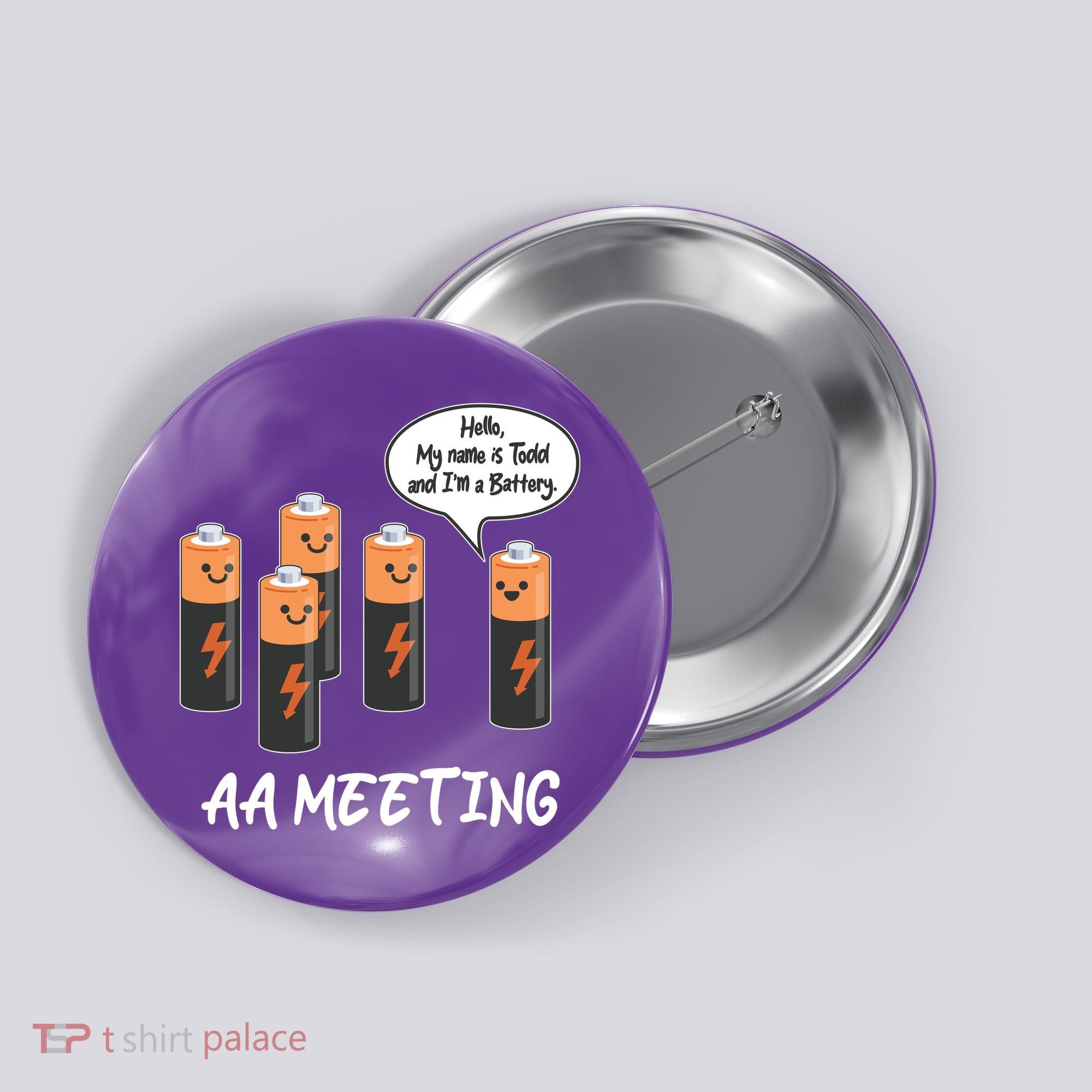 Funny AA Meeting AA Batteries Button