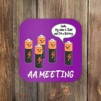 Funny AA Meeting AA Batteries Coaster thumb 0