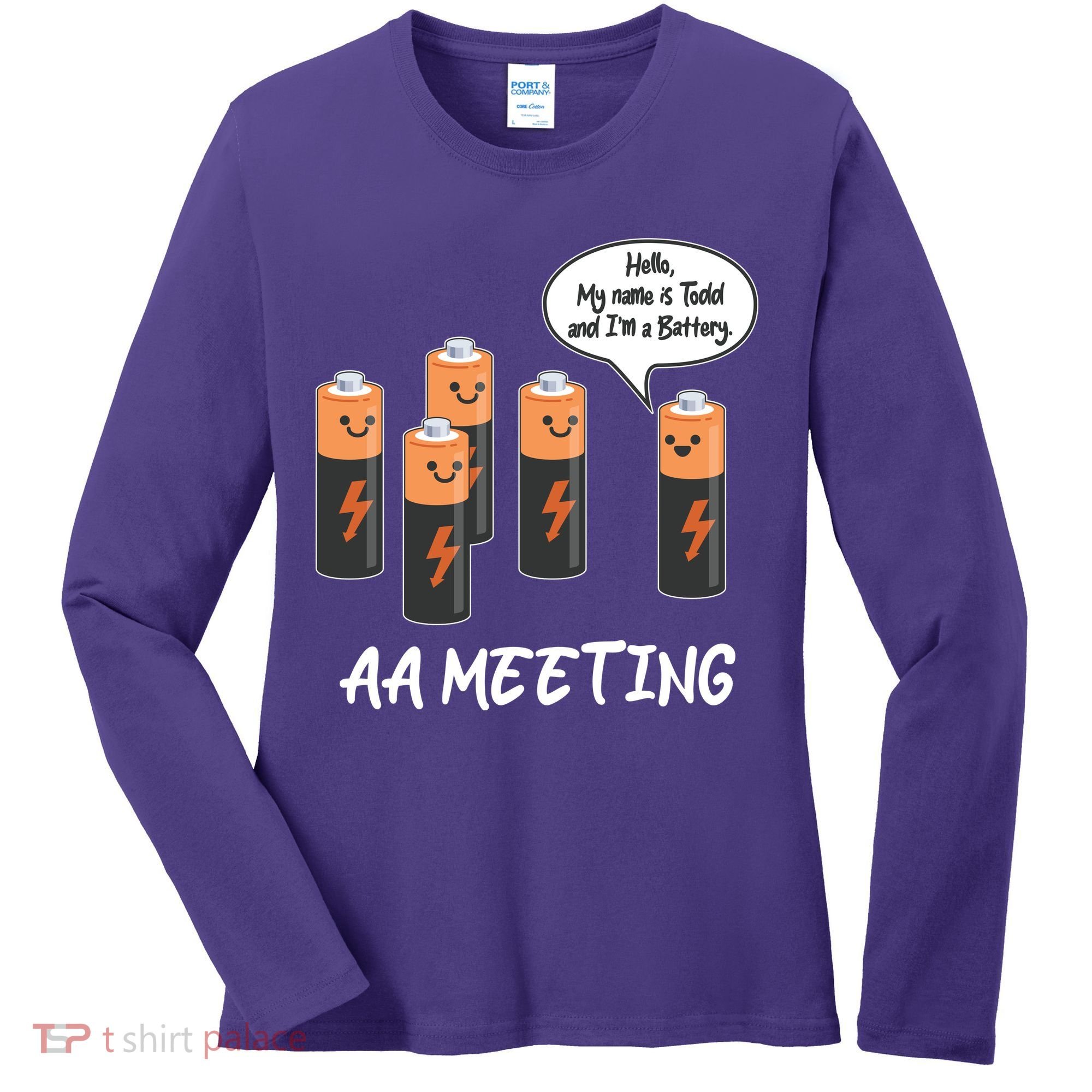 Funny AA Meeting AA Batteries Women's Long Sleeve Shirt