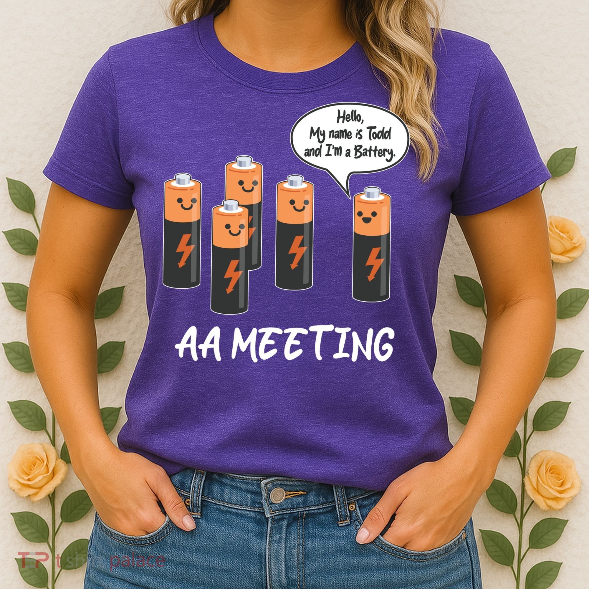 Funny AA Meeting AA Batteries Women's T-Shirt