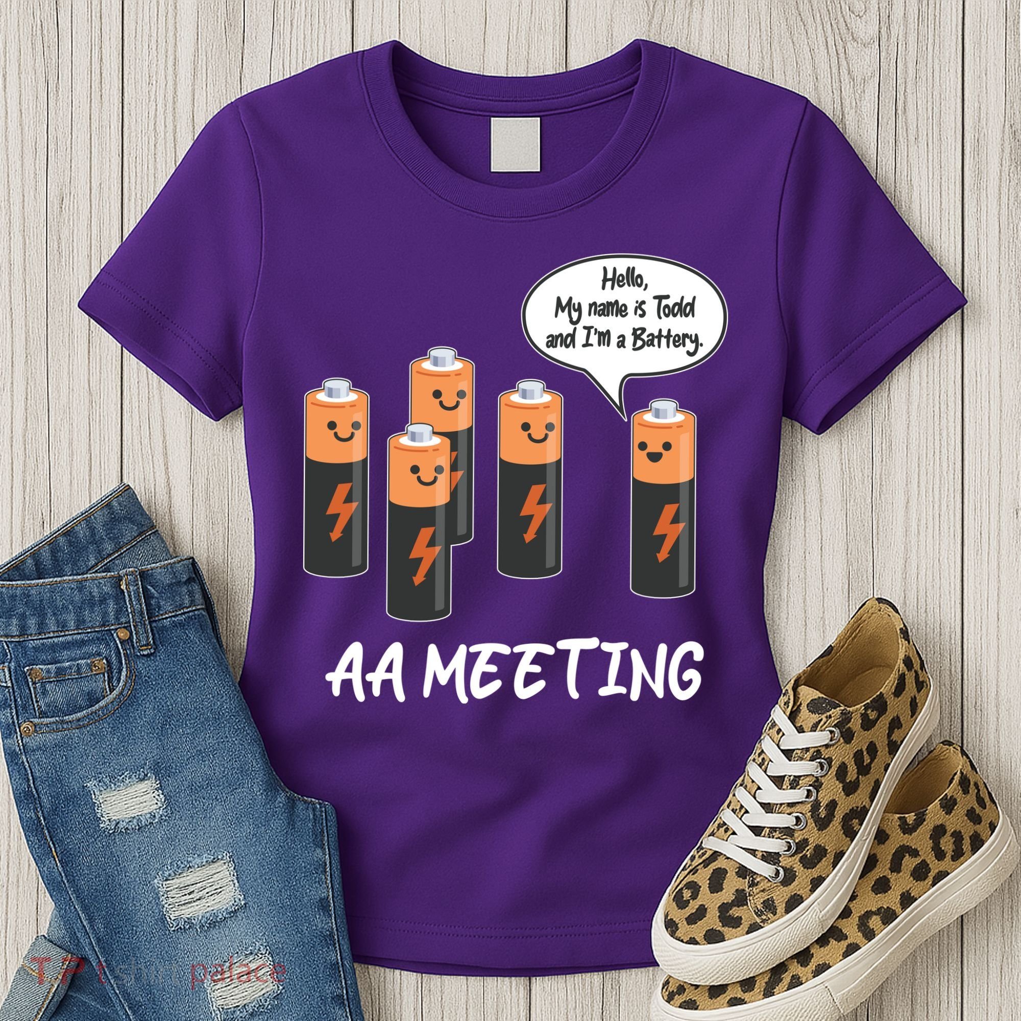 Funny AA Meeting AA Batteries Women's T-Shirt