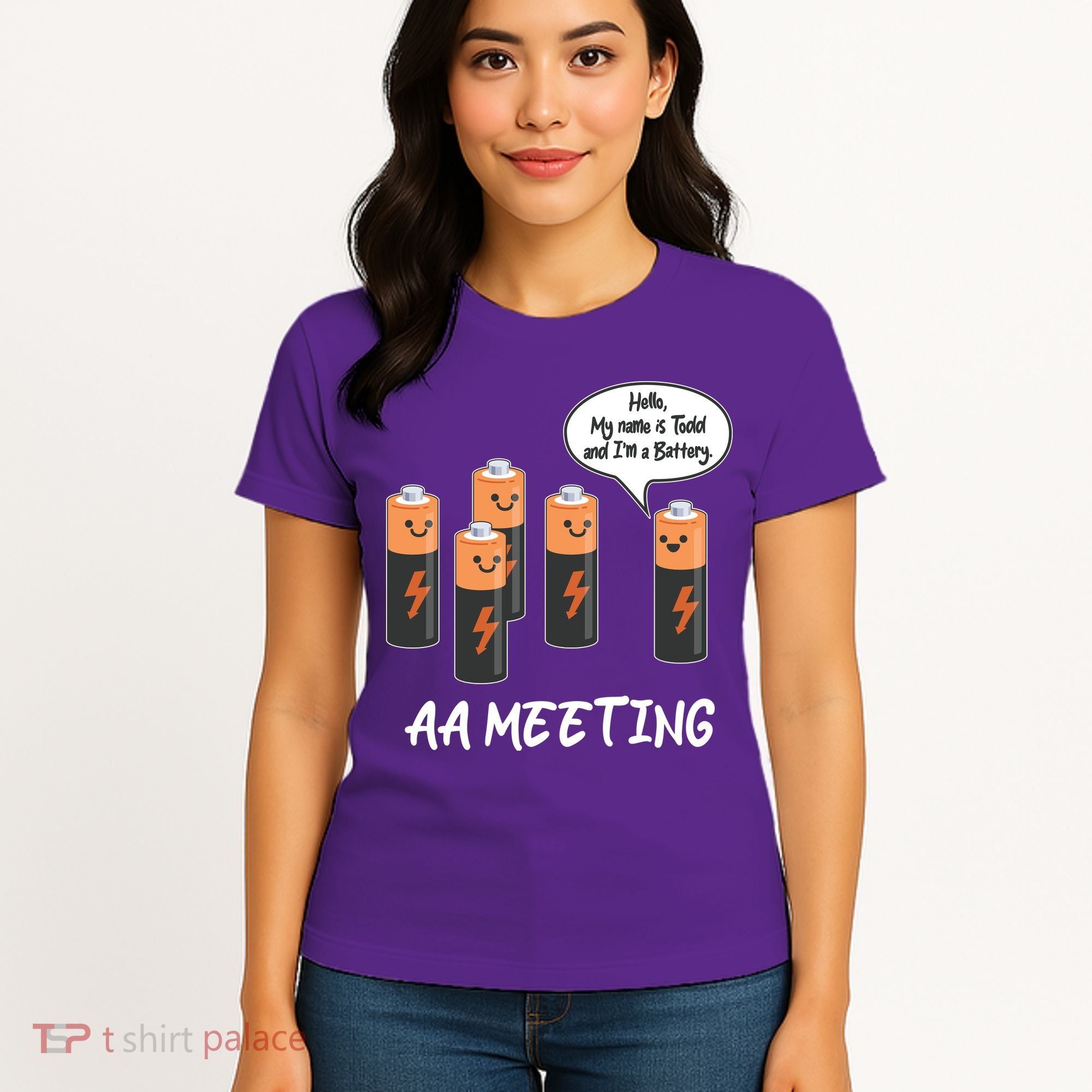 Funny AA Meeting AA Batteries Women's T-Shirt
