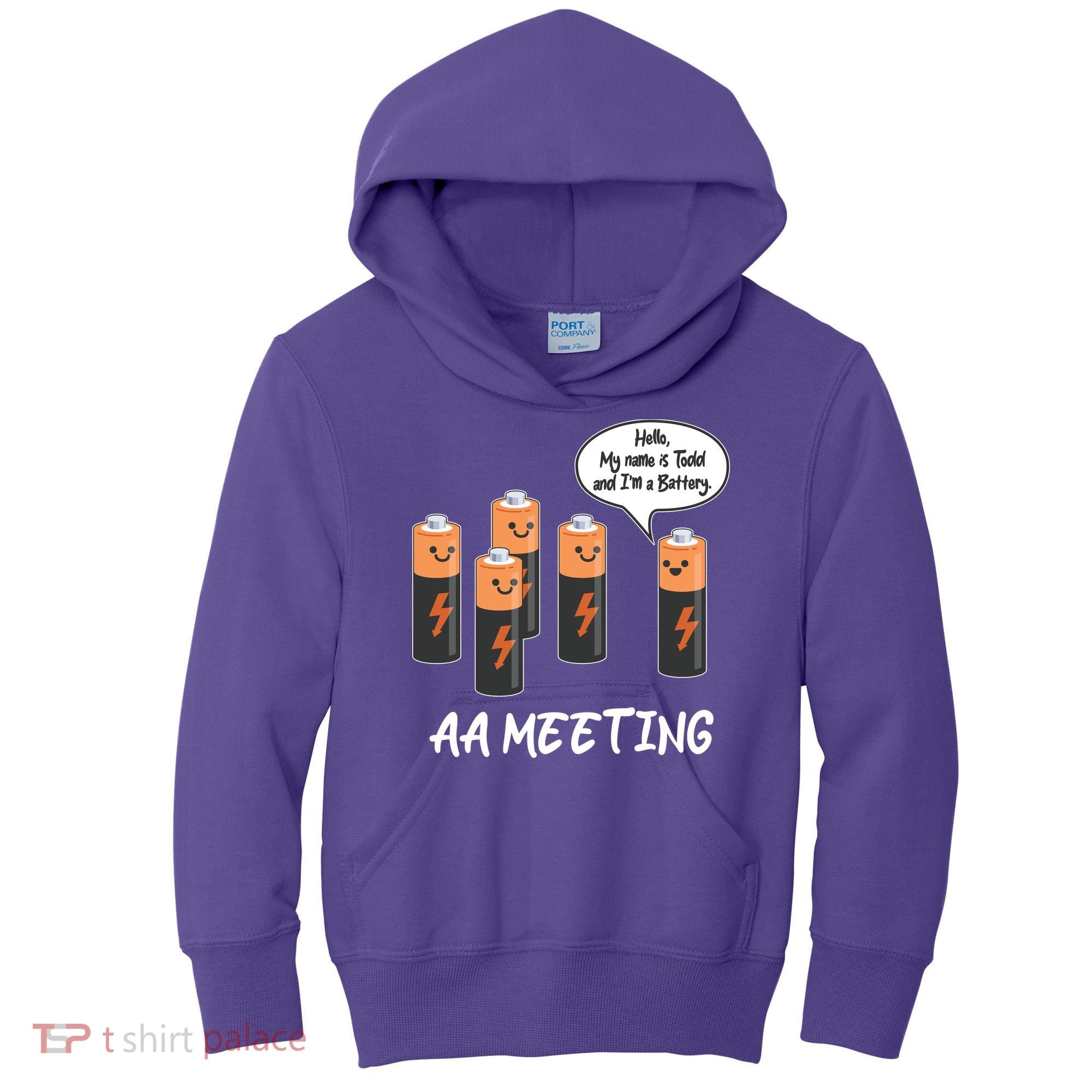 Funny AA Meeting AA Batteries Kids Hoodie