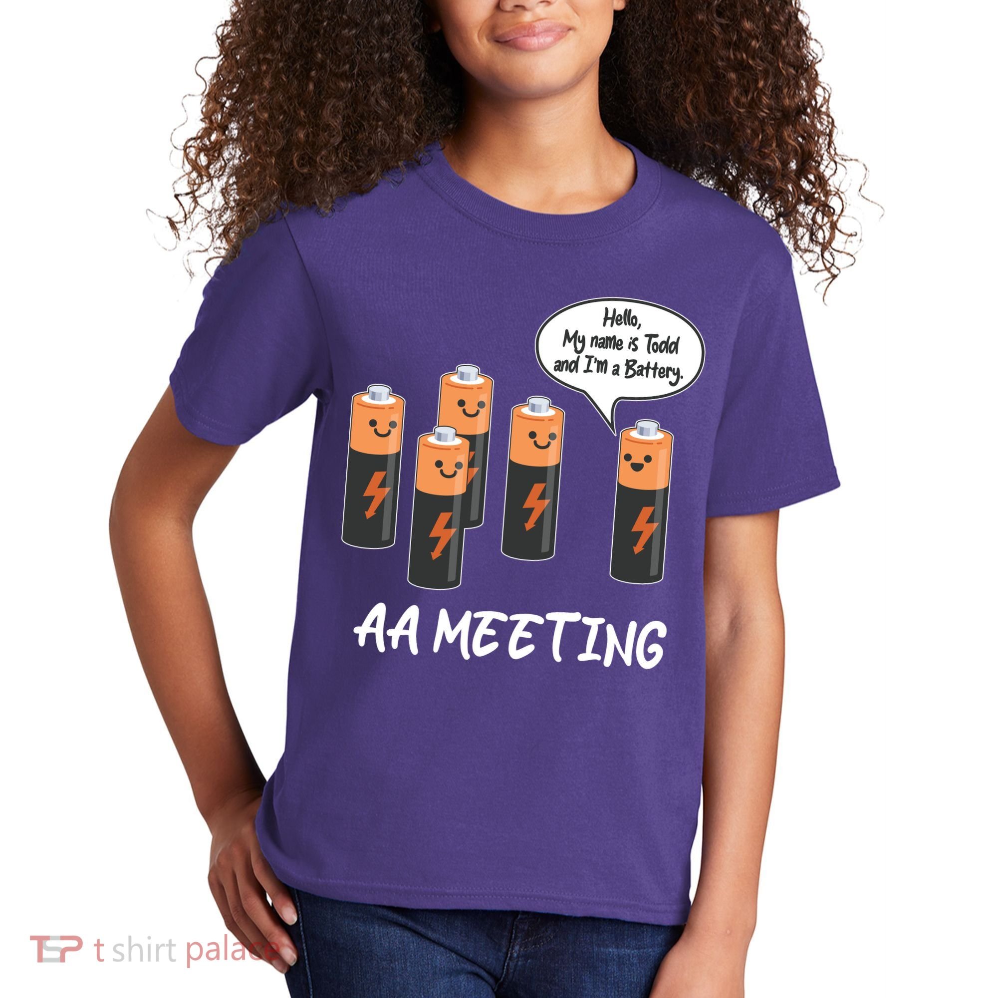 Funny AA Meeting AA Batteries Kids T-Shirt