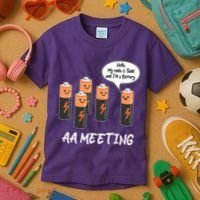 Funny AA Meeting AA Batteries Kids T-Shirt thumb 3