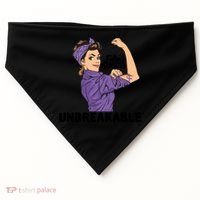 Fibromyalgia Awareness Month Warrior Unbreakable Girls Gift USA-Made Doggie Bandana thumb 0