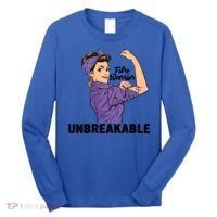 Fibromyalgia Awareness Month Warrior Unbreakable Girls Gift Long Sleeve Shirt thumb 0
