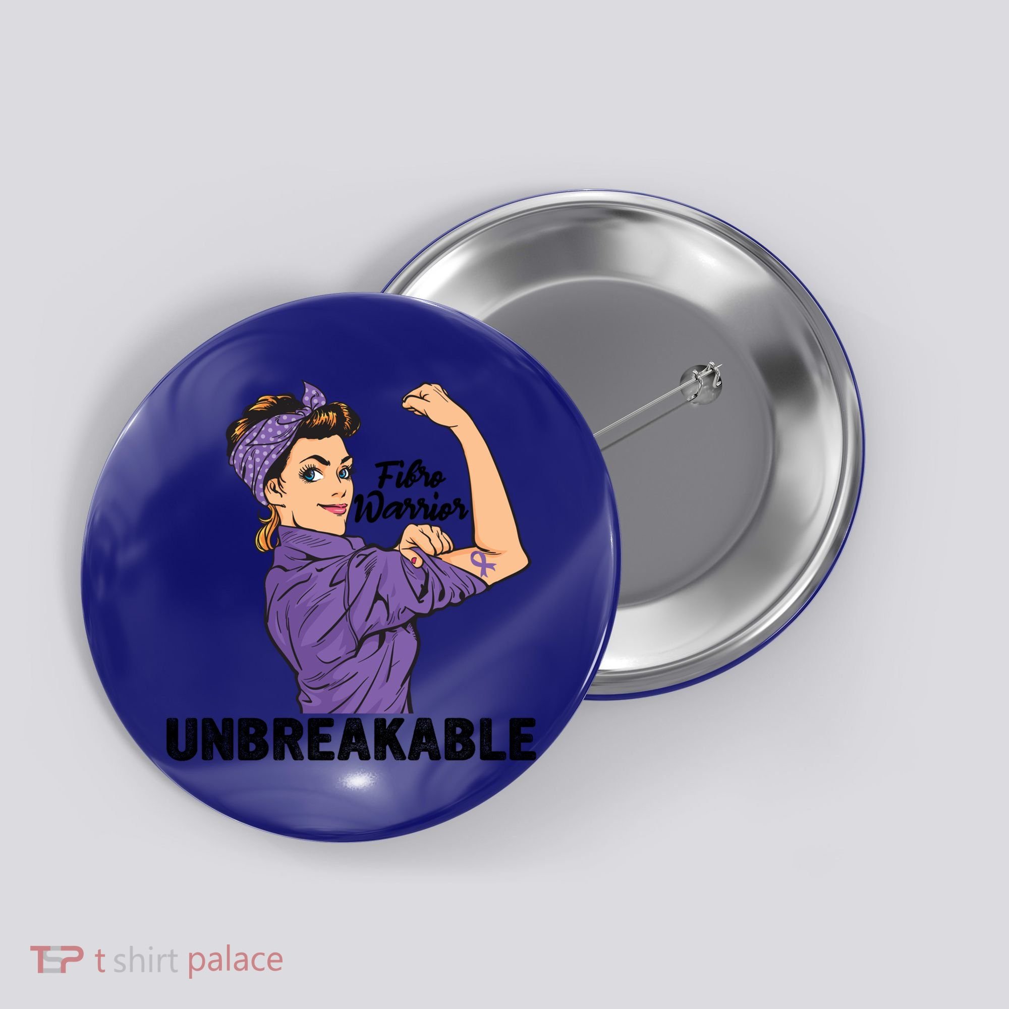 Fibromyalgia Awareness Month Warrior Unbreakable Girls Gift Button
