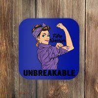 Fibromyalgia Awareness Month Warrior Unbreakable Girls Gift Coaster thumb 0