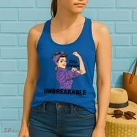 Fibromyalgia Awareness Month Warrior Unbreakable Girls Gift Women's Tank Top thumb 2