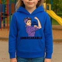Fibromyalgia Awareness Month Warrior Unbreakable Girls Gift Kids Hoodie thumb 3