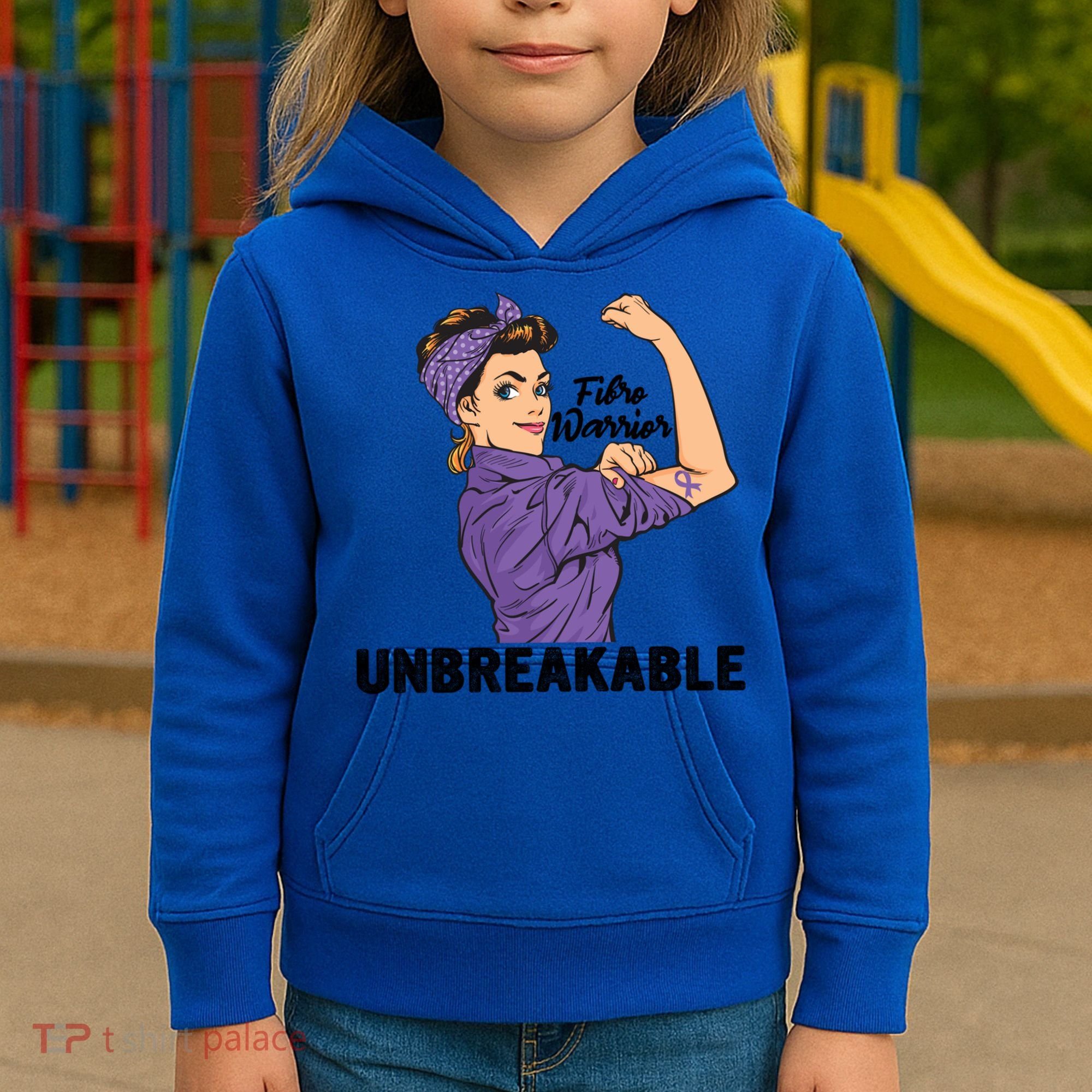 Fibromyalgia Awareness Month Warrior Unbreakable Girls Gift Kids Hoodie