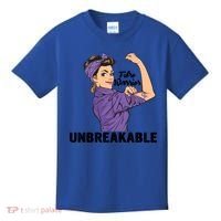 Fibromyalgia Awareness Month Warrior Unbreakable Girls Gift Kids T-Shirt thumb 0