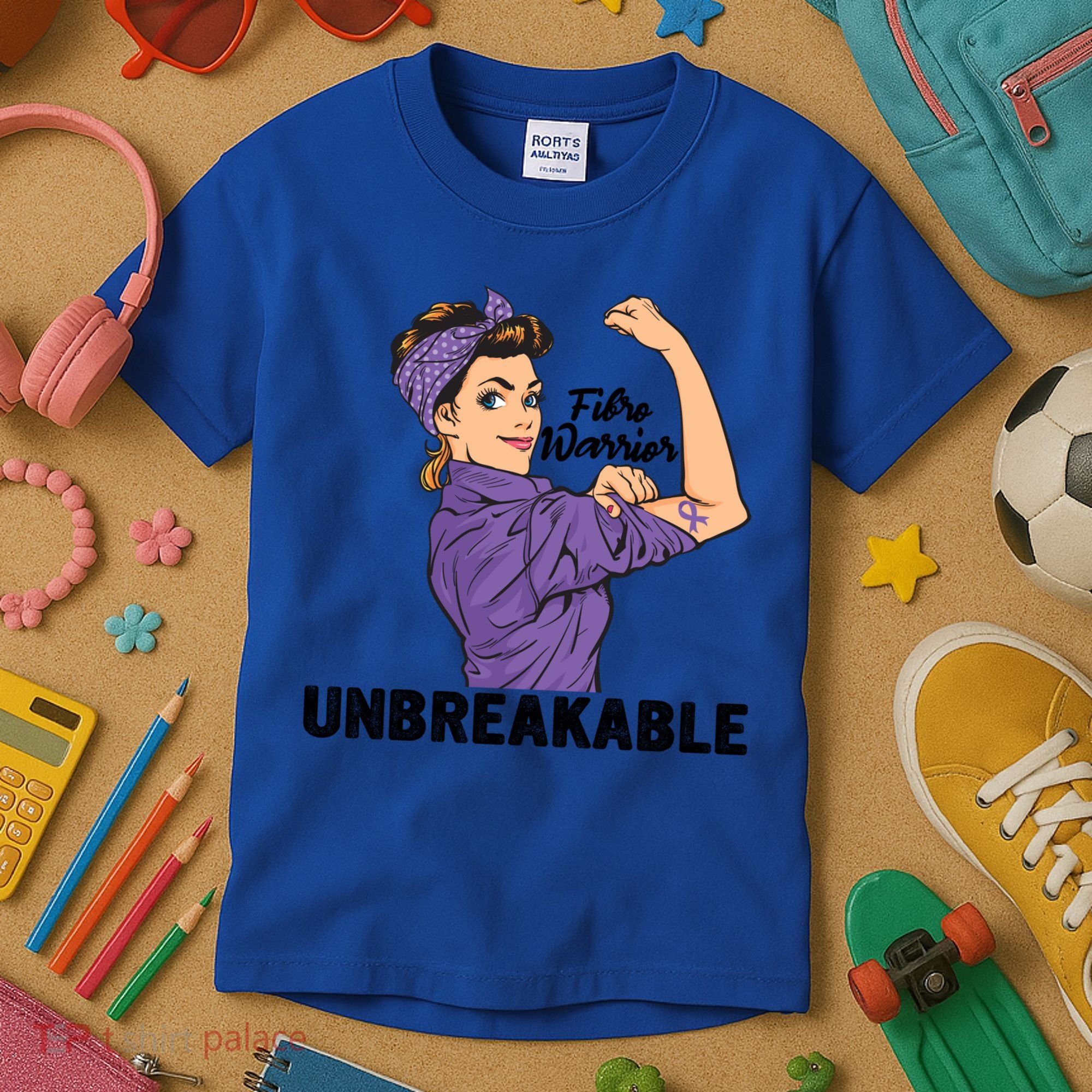 Fibromyalgia Awareness Month Warrior Unbreakable Girls Gift Kids T-Shirt