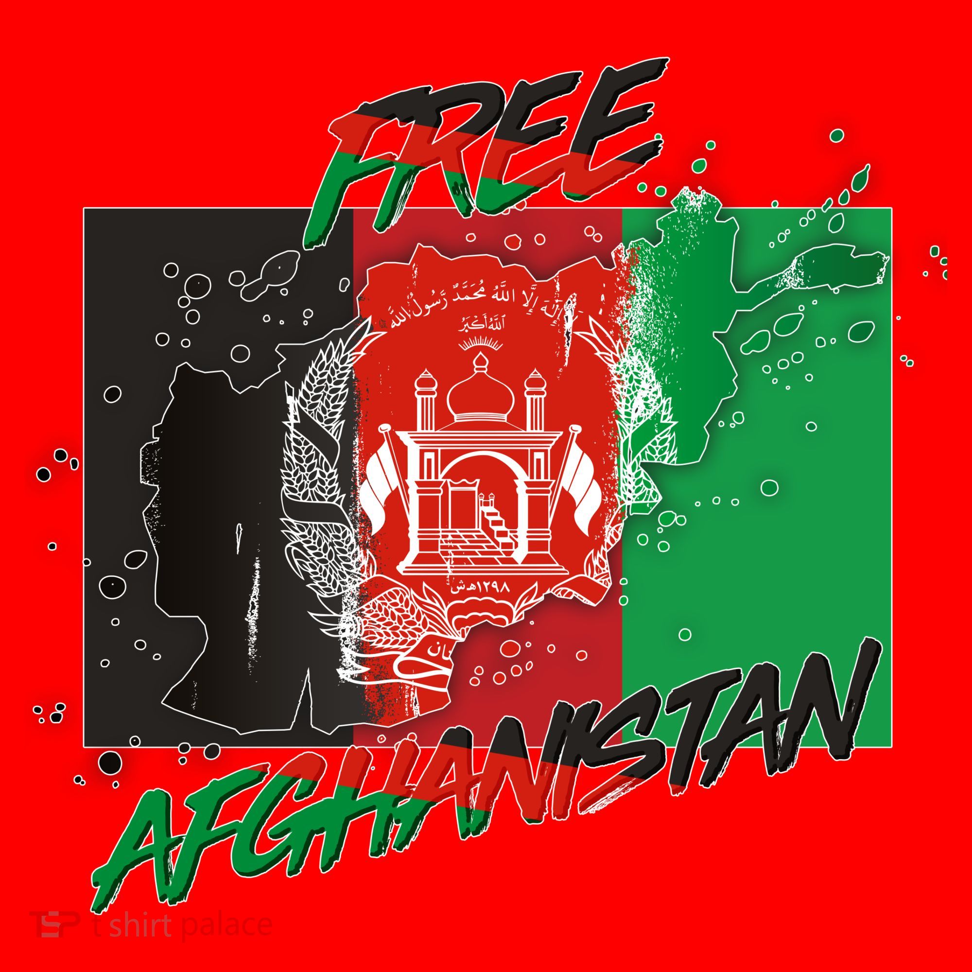Free Afghanistan Map Distressed Flag Santa Hat