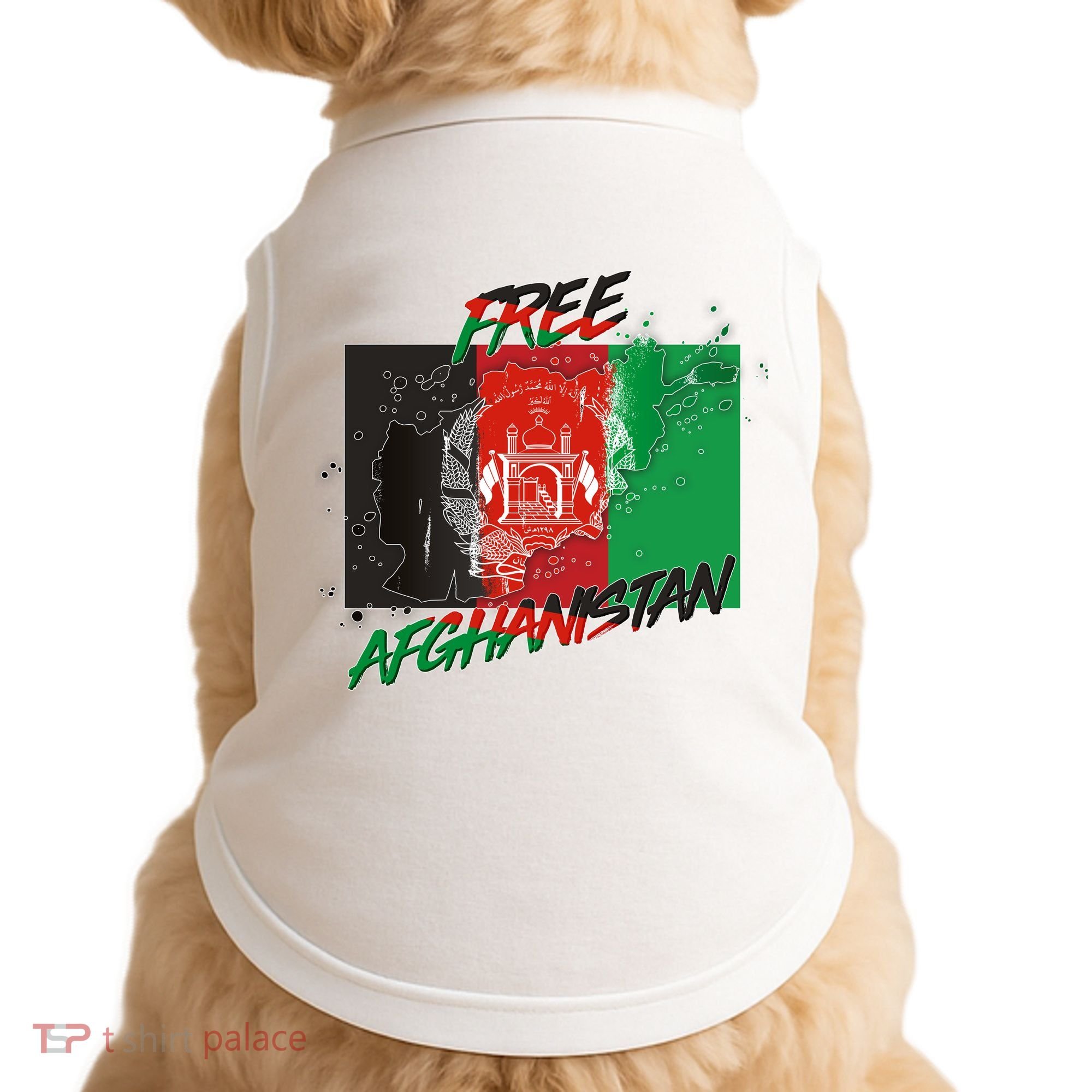 Free Afghanistan Map Distressed Flag Doggie Tank