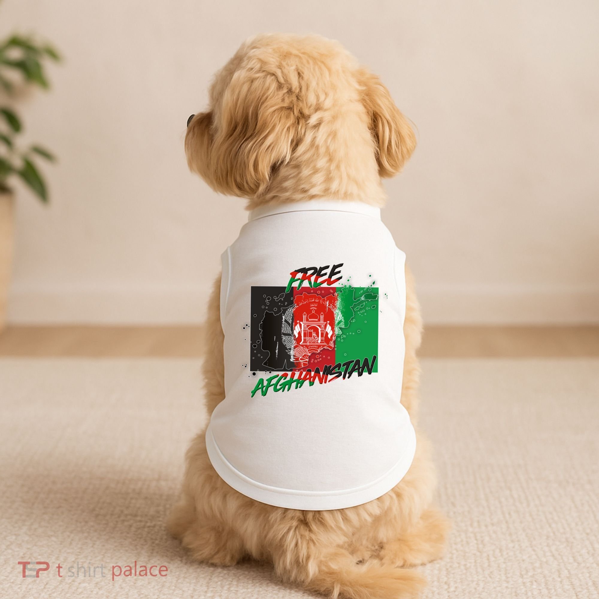 Free Afghanistan Map Distressed Flag Doggie Tank