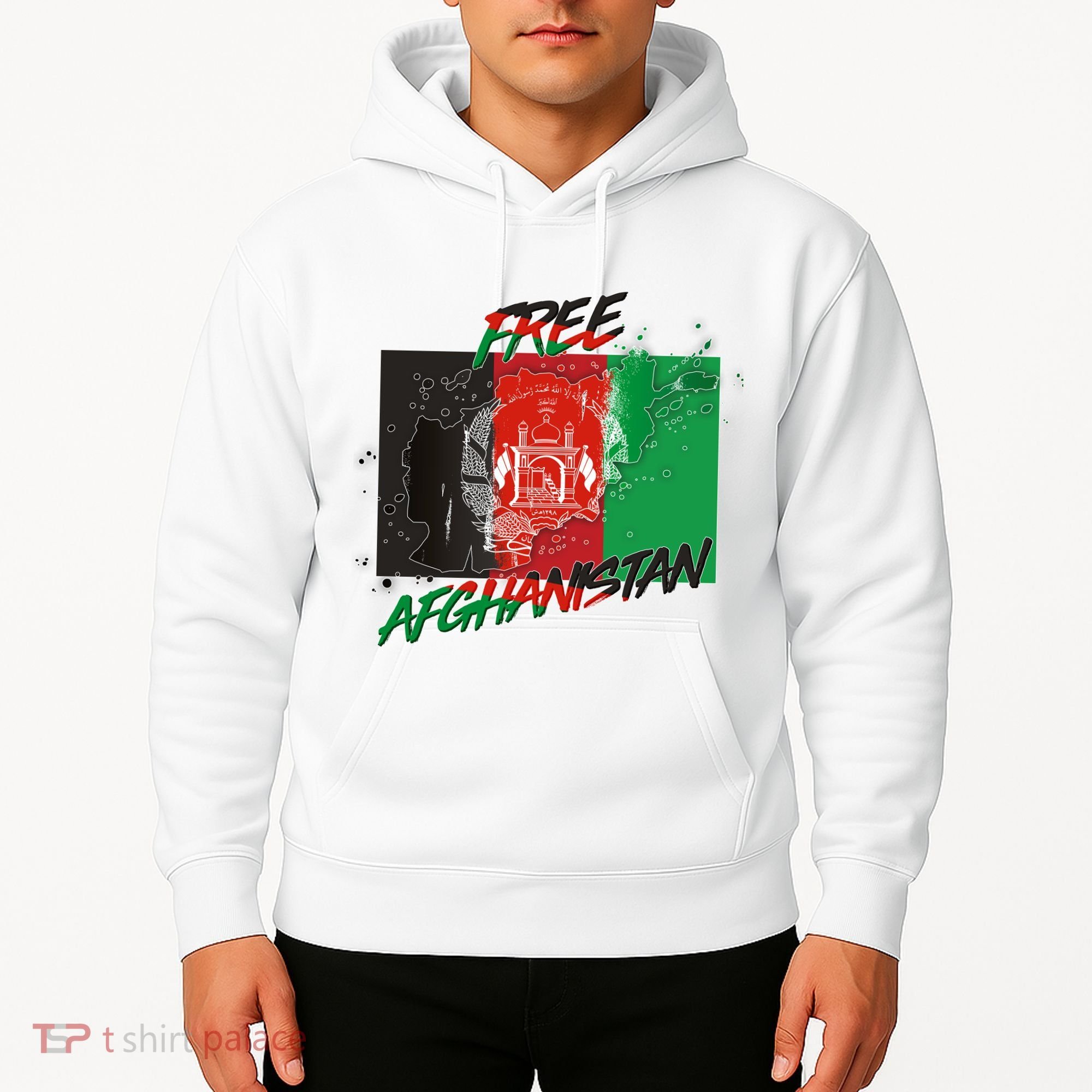 Free Afghanistan Map Distressed Flag Hoodie
