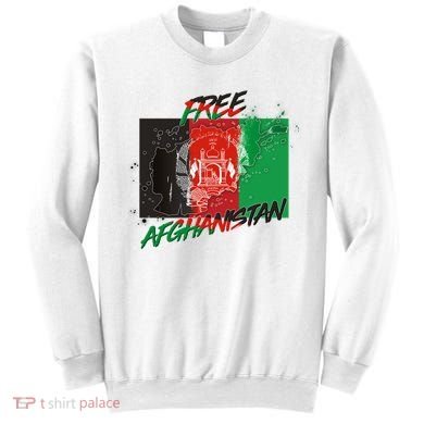 Free Afghanistan Map Distressed Flag Sweatshirt