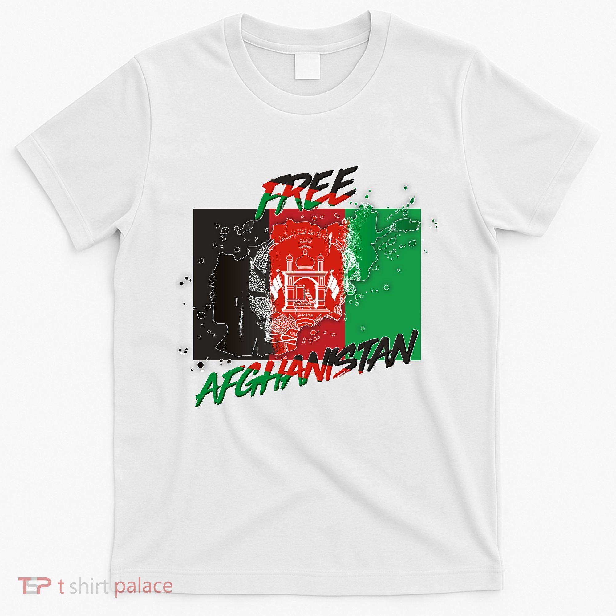 Free Afghanistan Map Distressed Flag T-Shirt