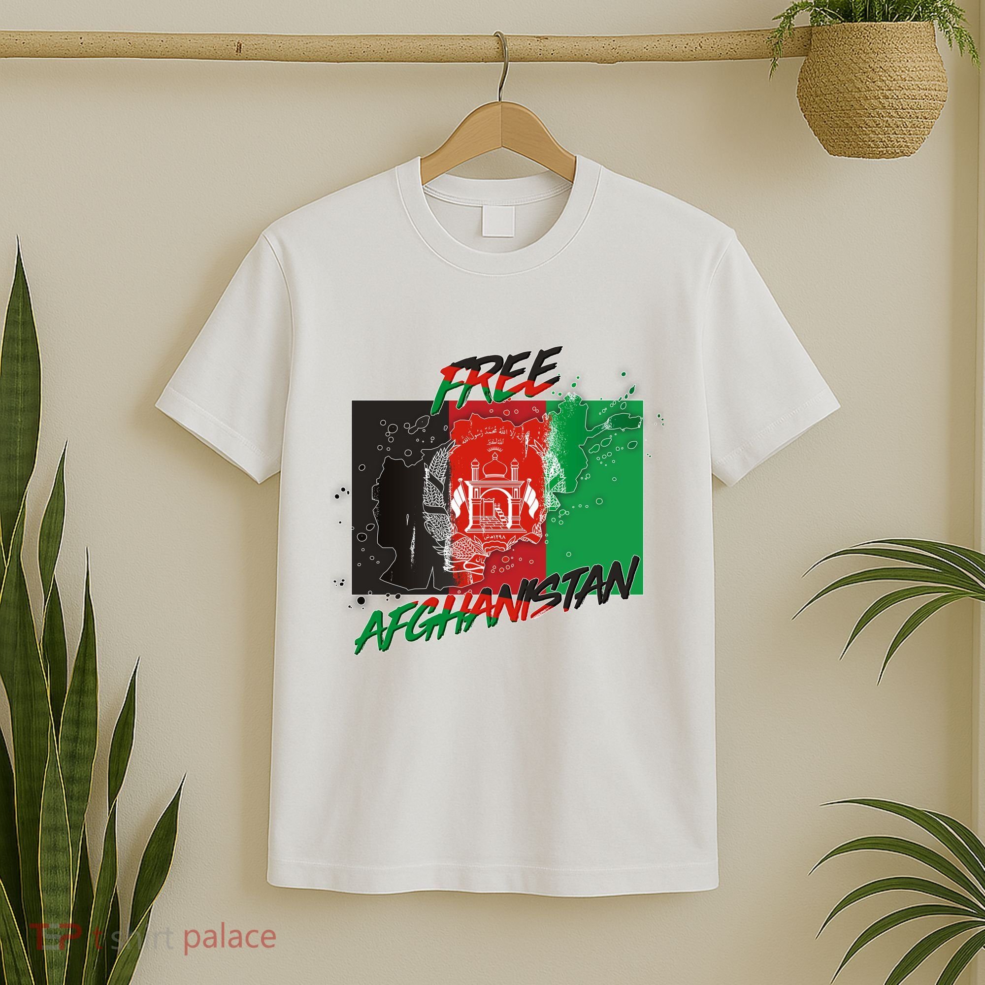 Free Afghanistan Map Distressed Flag T-Shirt