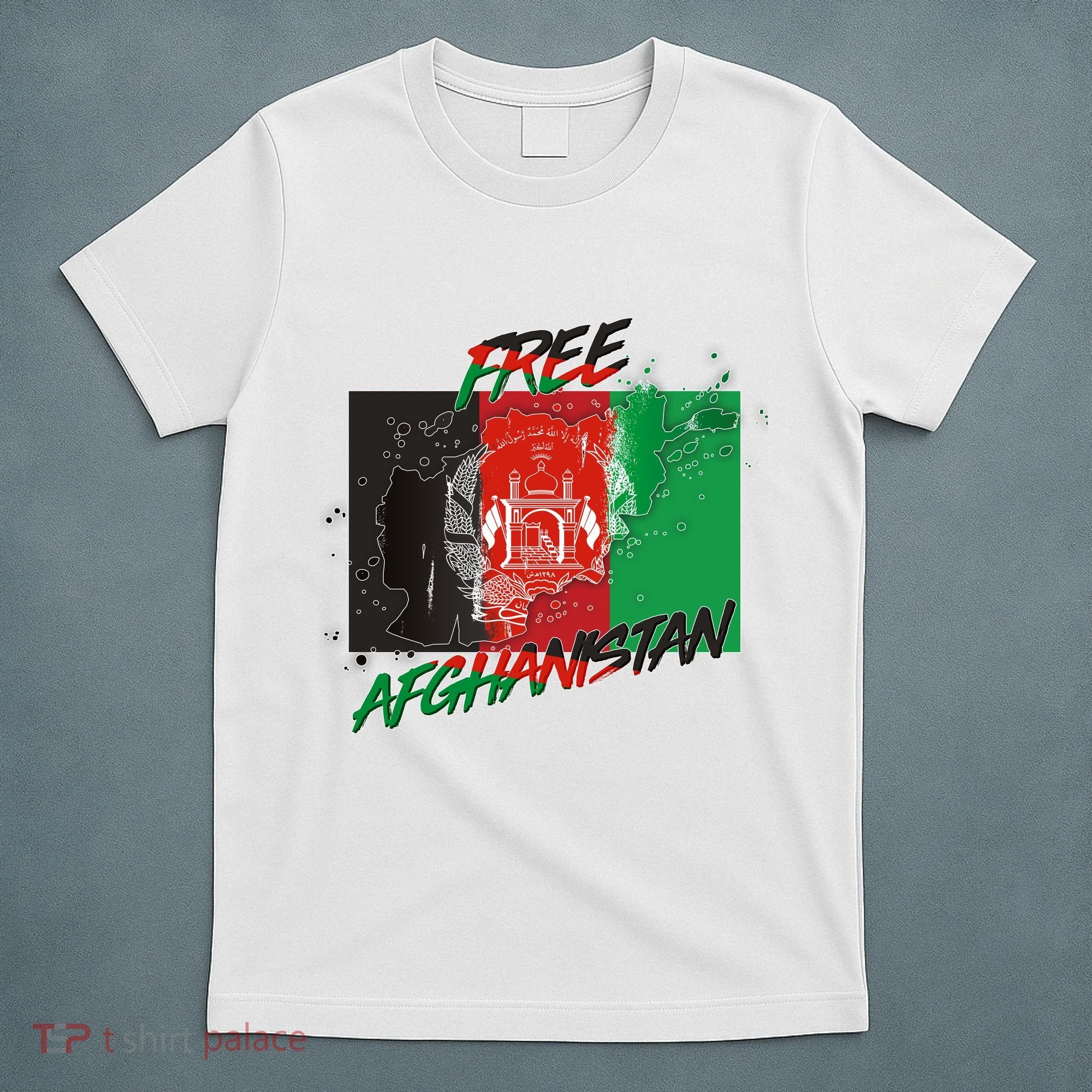 Free Afghanistan Map Distressed Flag T-Shirt