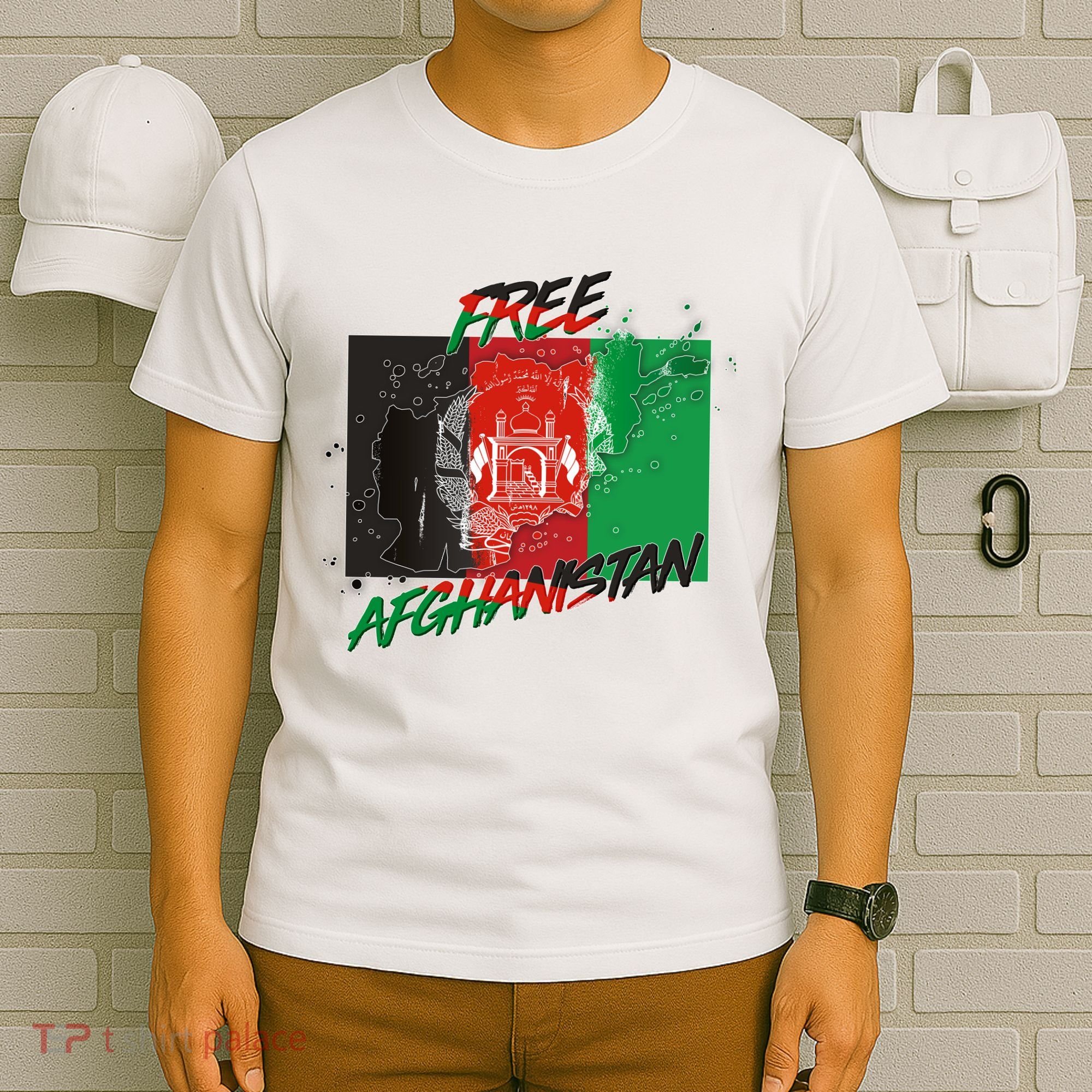 Free Afghanistan Map Distressed Flag T-Shirt