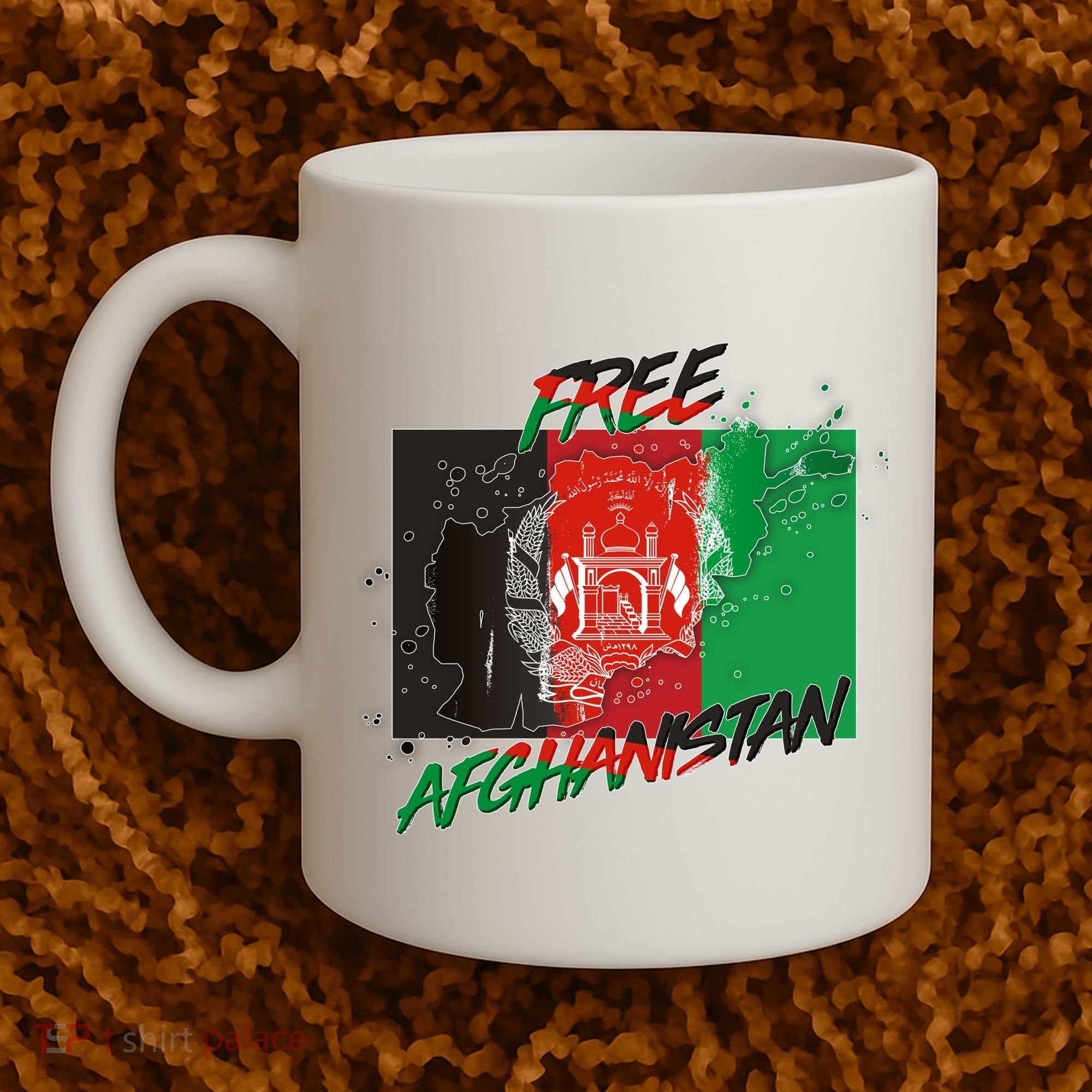 Free Afghanistan Map Distressed Flag Coffee Mug