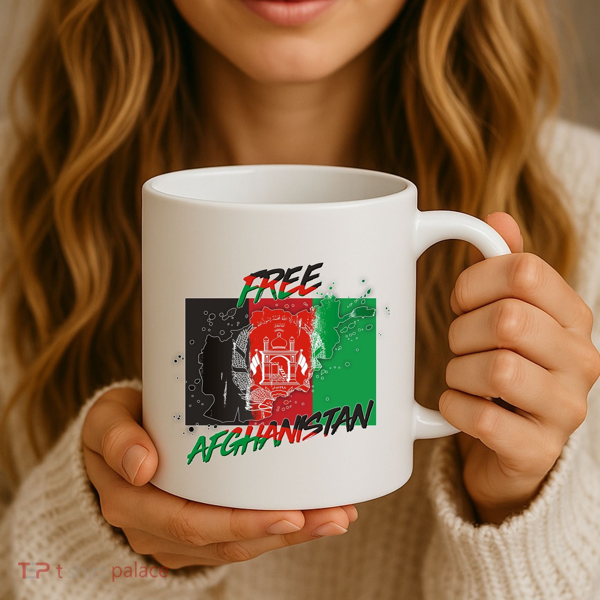 Free Afghanistan Map Distressed Flag Coffee Mug