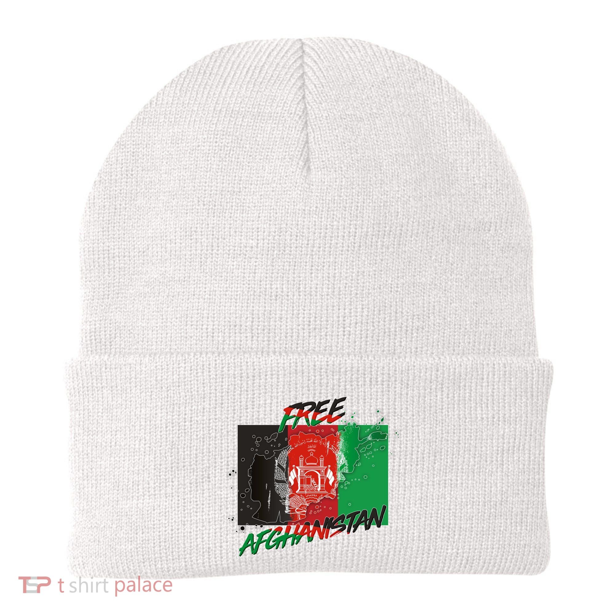 Free Afghanistan Map Distressed Flag Beanie