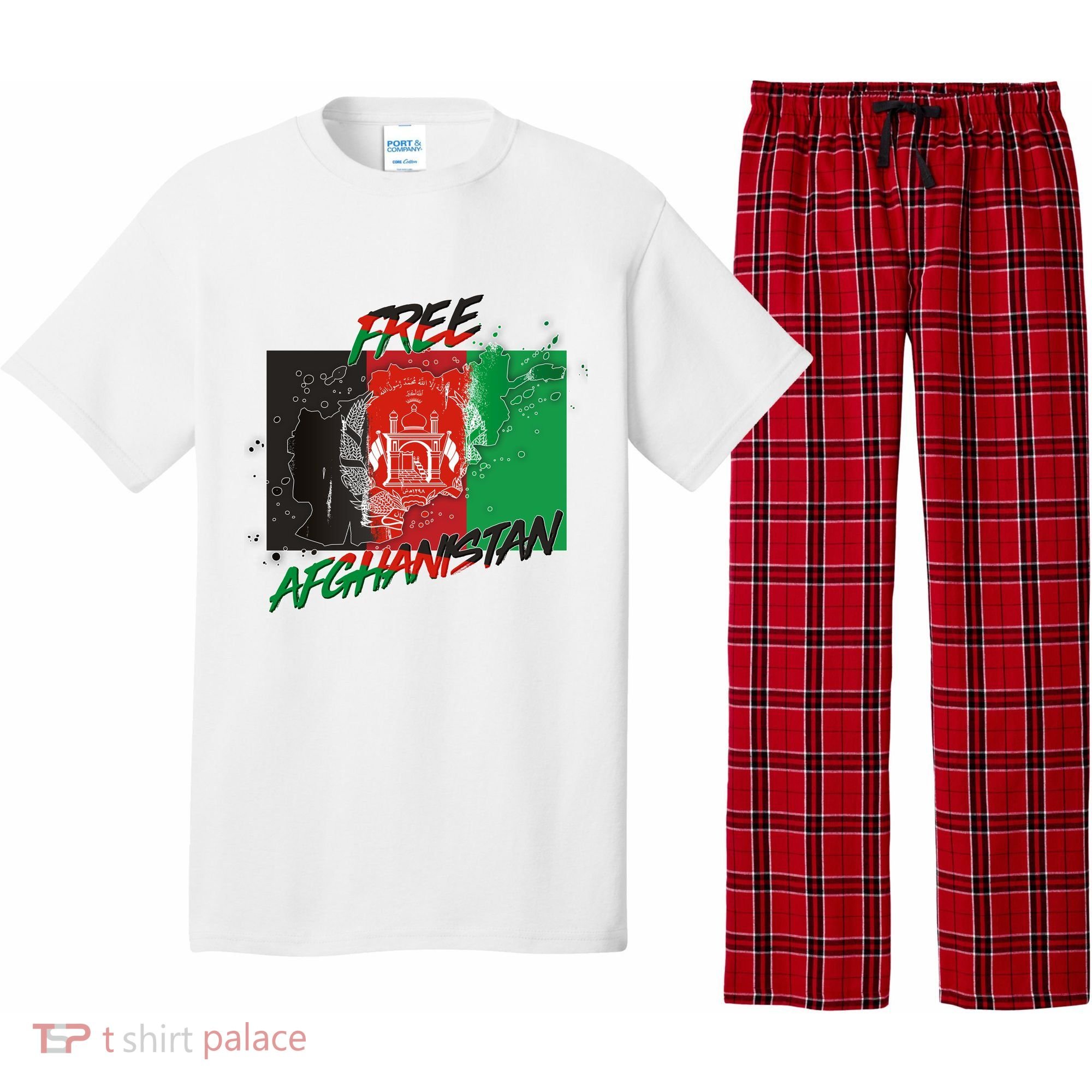 Free Afghanistan Map Distressed Flag Pajama Set
