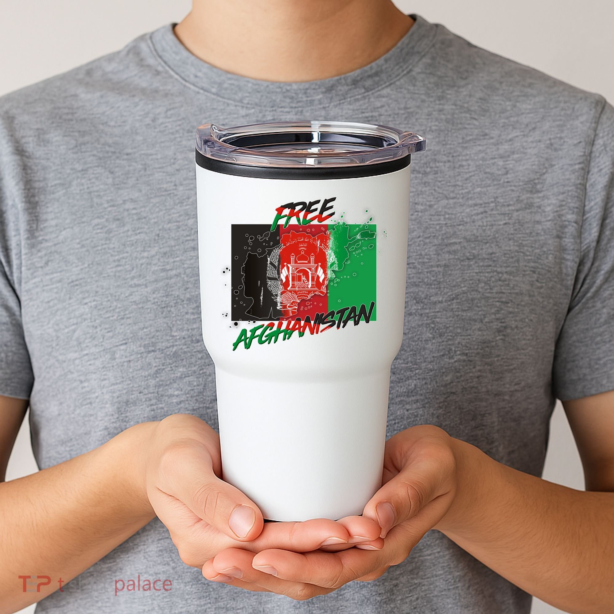 Free Afghanistan Map Distressed Flag Tumbler