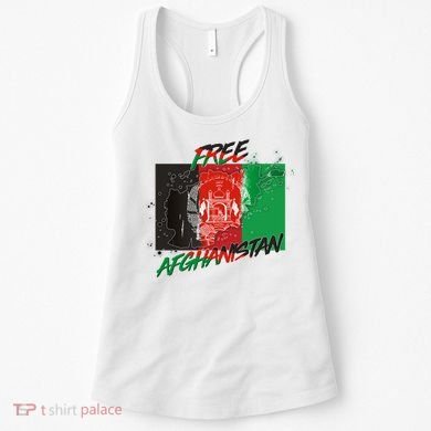 Free Afghanistan Map Distressed Flag Women's Tank Top