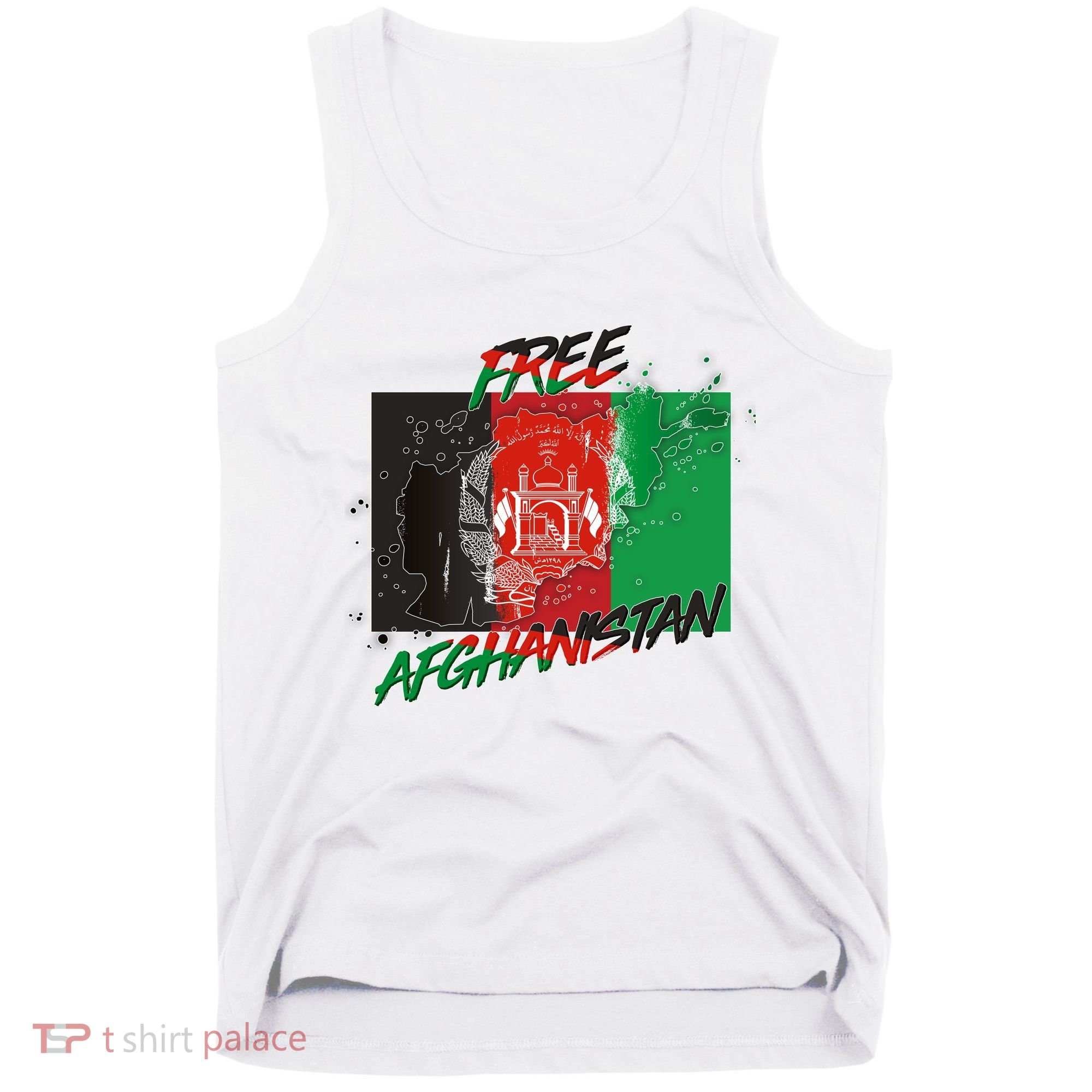 Free Afghanistan Map Distressed Flag Tank Top