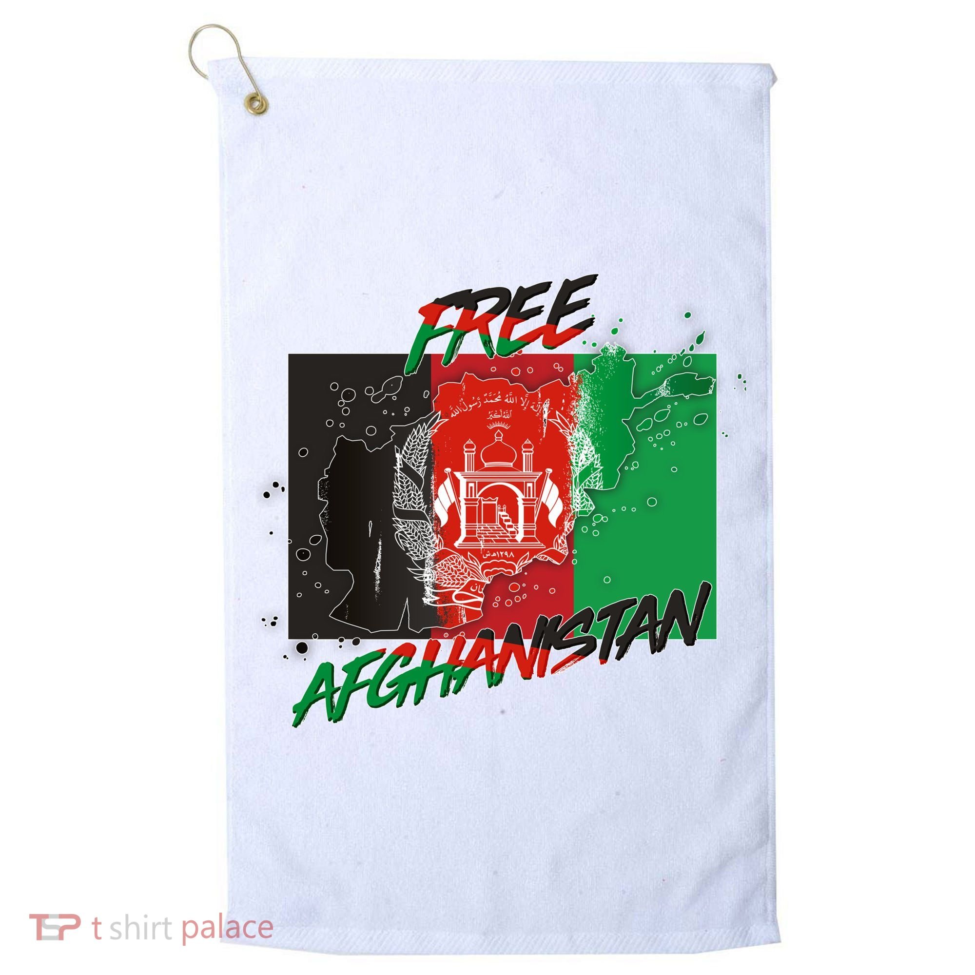 Free Afghanistan Map Distressed Flag Golf Towel