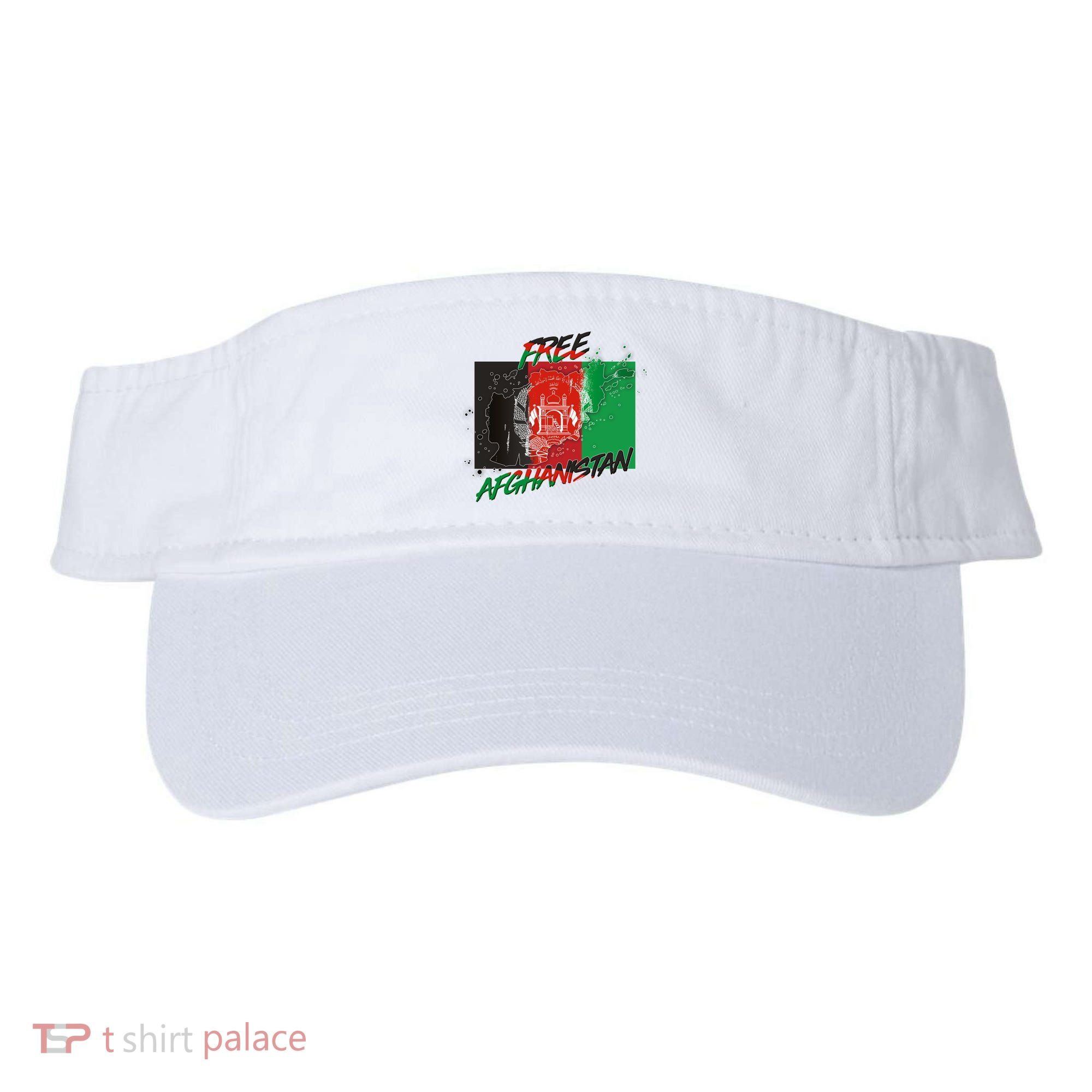 Free Afghanistan Map Distressed Flag Visor