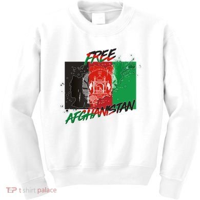 Free Afghanistan Map Distressed Flag Kids Sweatshirt