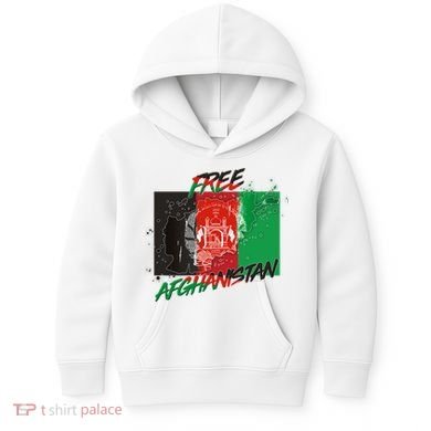 Free Afghanistan Map Distressed Flag Kids Hoodie