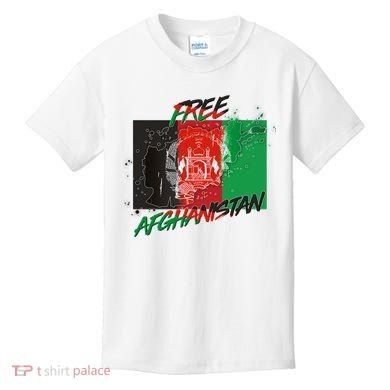 Free Afghanistan Map Distressed Flag Kids T-Shirt