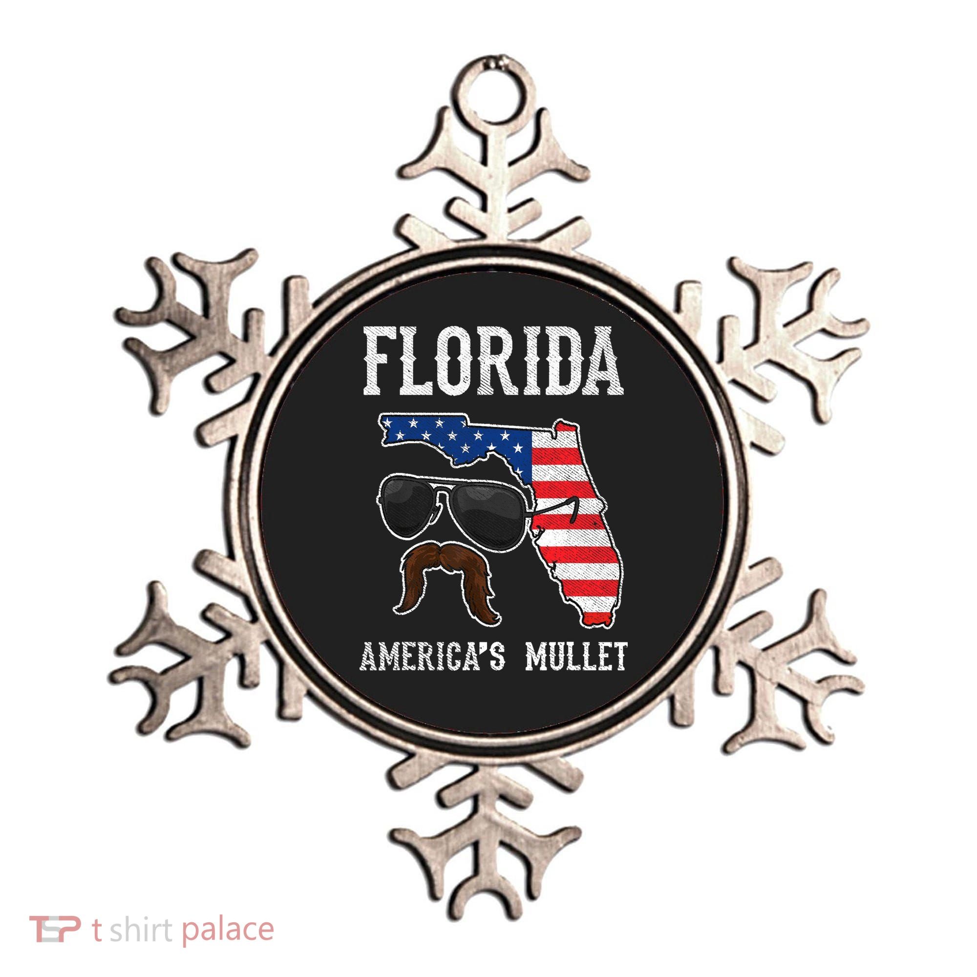 Florida America's Mullet Funny Patriotic American Flag Ornament
