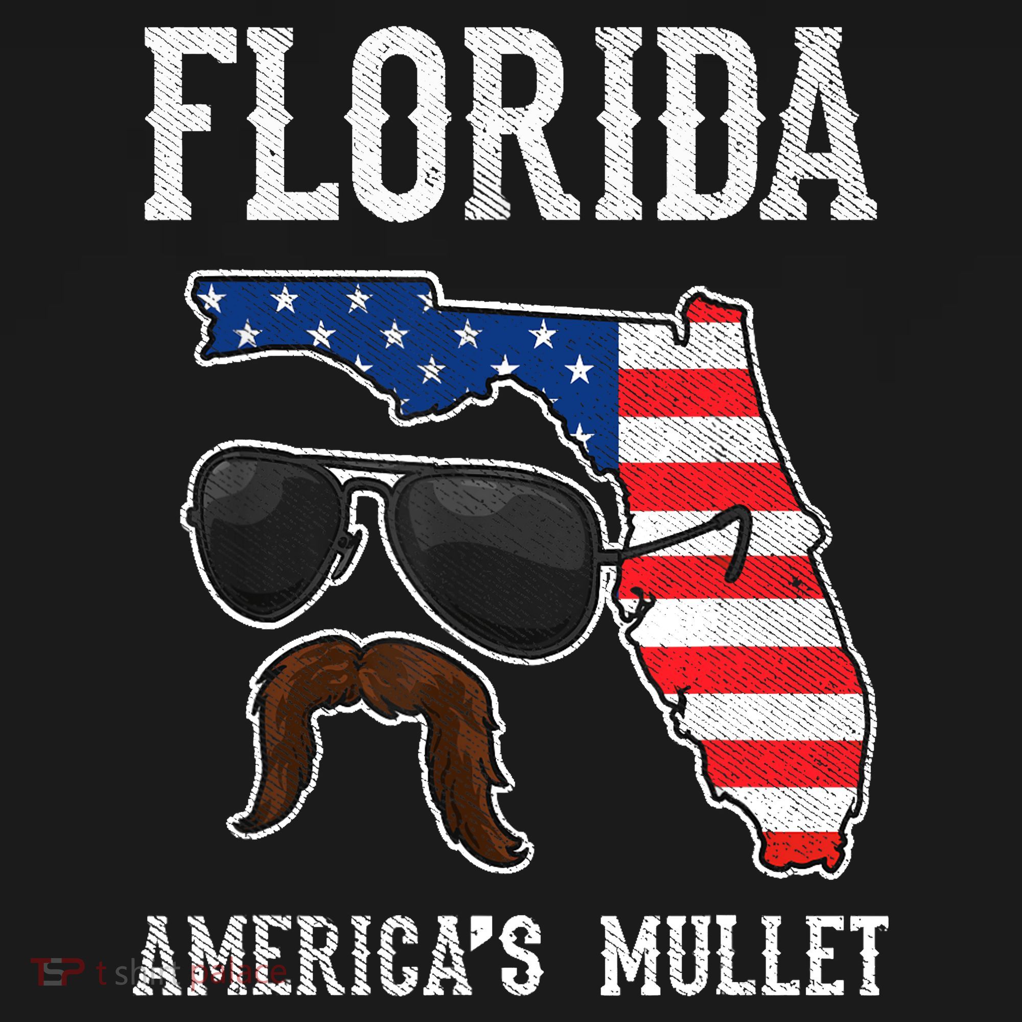 Florida America's Mullet Funny Patriotic American Flag Ornament