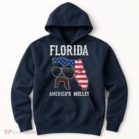 Florida America's Mullet Funny Patriotic American Flag Hoodie thumb 0