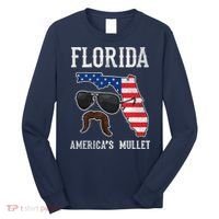 Florida America's Mullet Funny Patriotic American Flag Long Sleeve Shirt thumb 0