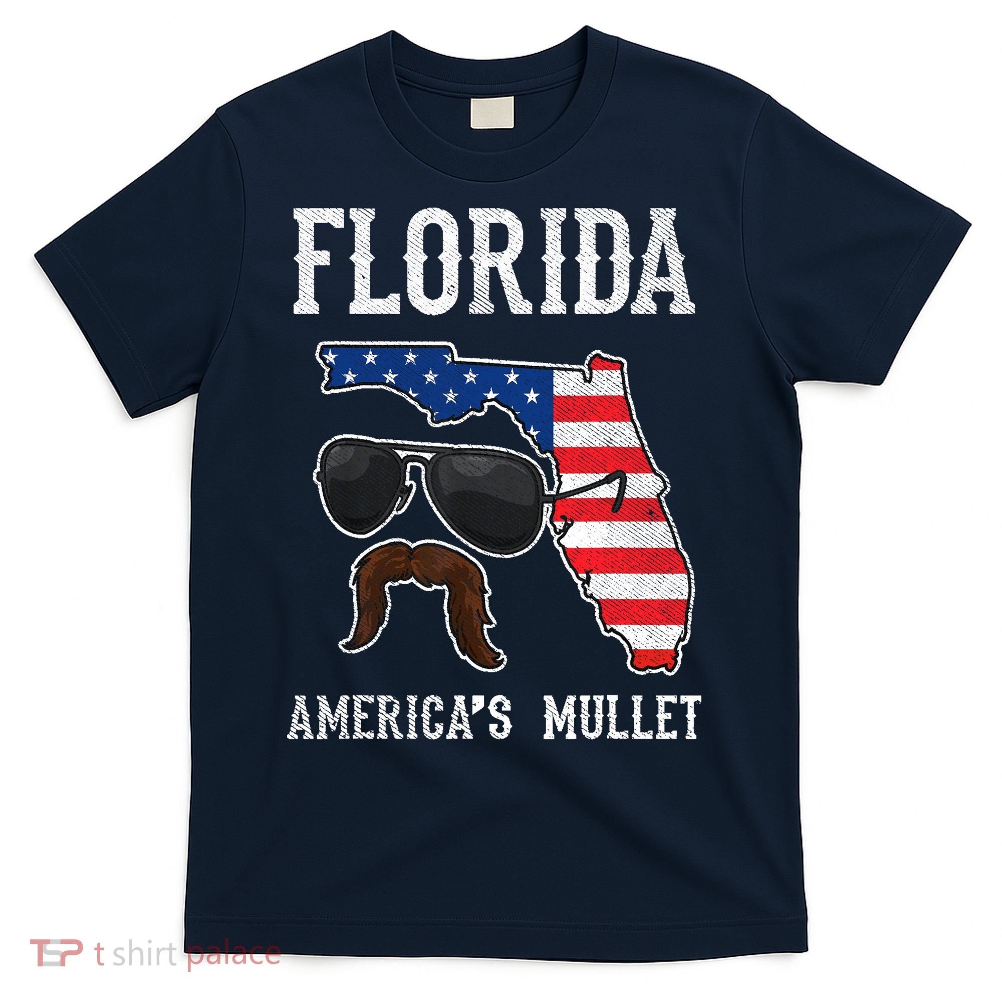 Florida America's Mullet Funny Patriotic American Flag T-Shirt