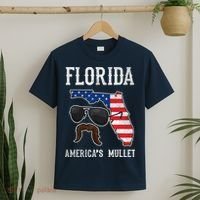 Florida America's Mullet Funny Patriotic American Flag T-Shirt thumb 2